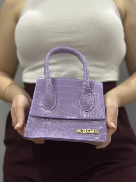 luxe lila cilt çanta - Resim 3