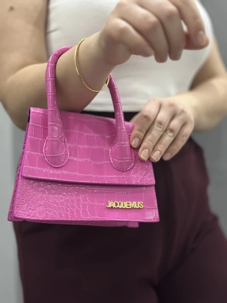 Luxe pembe cilt çanta - Resim 3
