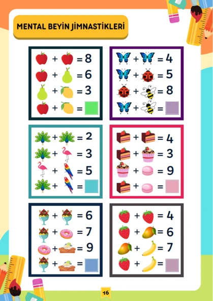Okul Öncesi ve Birinci Sınıflar İçin Mental Matematik YAZ-SİL Kitabı - Resim 5
