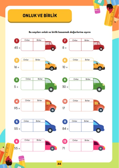 Okul Öncesi ve Birinci Sınıflar İçin Mental Matematik YAZ-SİL Kitabı - Resim 6