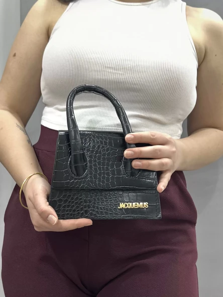 luxe siyah cilt çanta - Resim 3