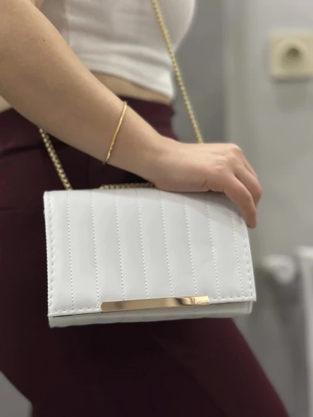 Cessi beyaz cilt çanta - Resim 3