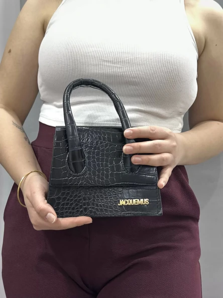 luxe siyah cilt çanta - Resim 4