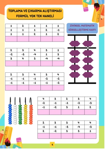 Okul Öncesi ve Birinci Sınıflar İçin Mental Matematik YAZ-SİL Kitabı - Resim 3