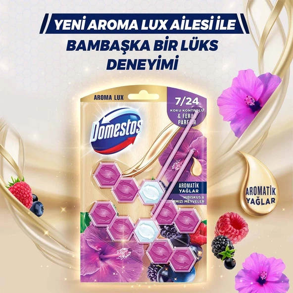 Domestos Aroma Lux Hibiskus & Kırmızı Meyveler Tuvalet Bloğu 100 gr 2'li - 3
