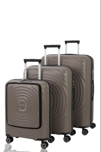V2407 POLİCARBON VALİZ SİYAH SET - 7