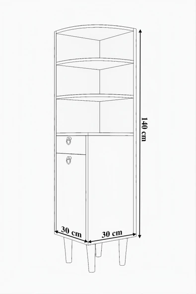 mokaparkavm Çok Amaçlı Mutfak Dolabı 2 Kapaklı Antre Dolabı - 5