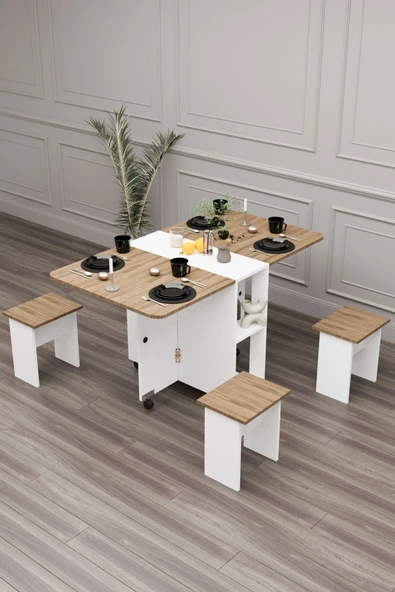 mokaparkavm Bozova Oval Yemek Masası Katlanabilir Yemek Masası ürün görseli 1