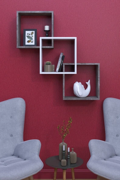 mokaparkavm Mokapark Rafael Dekoratif 3'lü Duvar Rafı Çok Amaçlı Kullanımlı Raf - 2