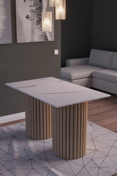 mokaparkavm BODRUM YEMEK MASASI PORSELEN MERMER DEZGAH - 3