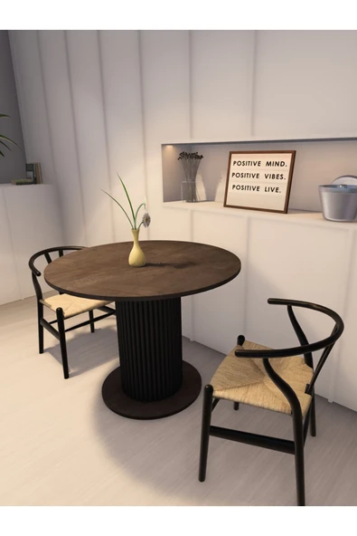 mokaparkavm YUVARLAK MUTFAK MASASI YEMEK MASASI DEKORATİF ŞIK AYAKLI - 2