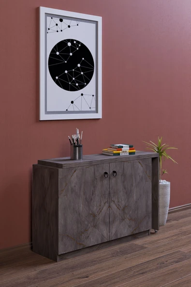 mokaparkavm FLOR ÇOK AMAÇLI DOLAP MUTFAK MASASI ÇALIŞMA MASASI - 3