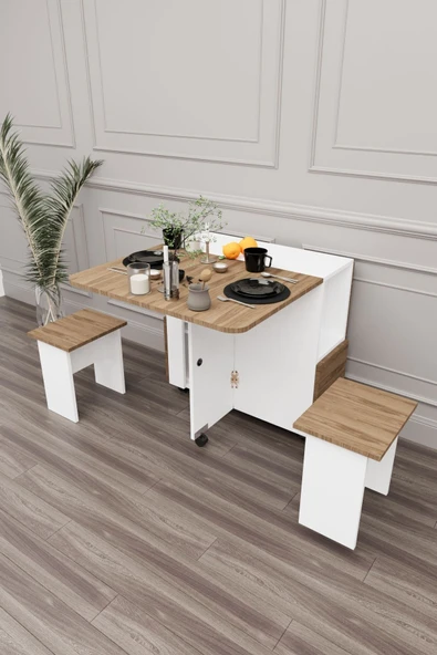 mokaparkavm Bozova Oval Yemek Masası Katlanabilir Yemek Masası - Resim 2