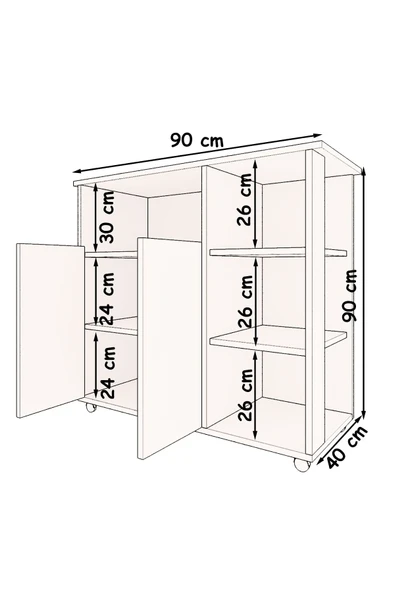 mokaparkavm Bozlale Çok Amaçlı Dolap Mikrodalga Dolap - 6