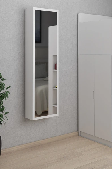 mokaparkavm Dolaplı Çok Amaçlı Katlanır Ütü Masası Aynalı Ütü Masası Dolabı - 4