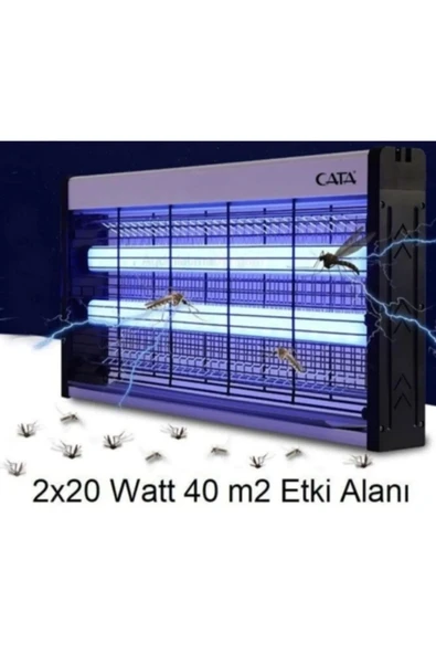 Cata  Ct-9401 Sinek Öldürücü Armatür 2x20 Watt 40m Etki Alanı Ip20 Sinek Kovucu Öldürücü Cihaz (PARLA)