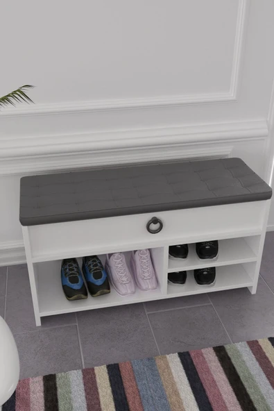 mokaparkavm Çilek çok amaçlı döşemeli kapaklı ayakkabılık giriş hol - 2