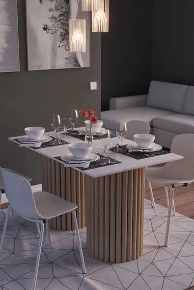 mokaparkavm BODRUM YEMEK MASASI PORSELEN MERMER DEZGAH