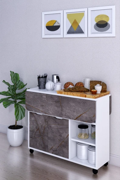 mokaparkavm Kelebek Masa Yemek Masası 2 Kapaklı Mutfak Masası - 2