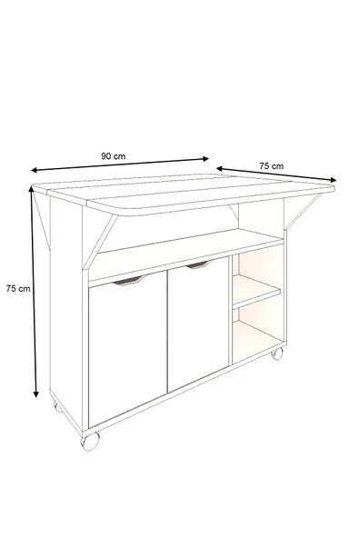 mokaparkavm Kelebek Masa Yemek Masası 2 Kapaklı Mutfak Masası - 4