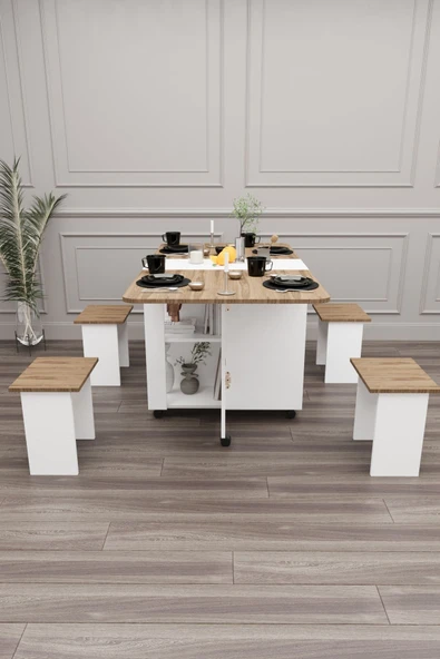 mokaparkavm Bozova Oval Yemek Masası Katlanabilir Yemek Masası - Resim 3