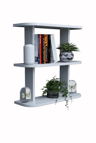 mokaparkavm Dekoratif Duvar Rafı2 Oval Çok Amaçlı 2 Katlı Raf Rafy2 - 3