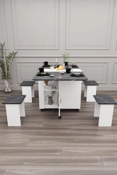 mokaparkavm Bozova Oval Yemek Masası Katlanabilir Yemek Masası - Resim 2