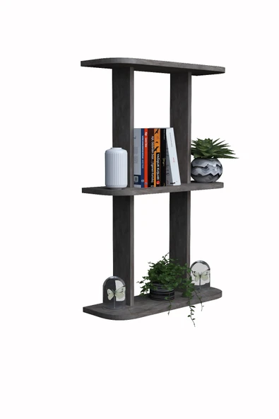 mokaparkavm Dekoratif Duvar Rafı Çok Amaçlı 2 Katlı Raf Rafy - 4