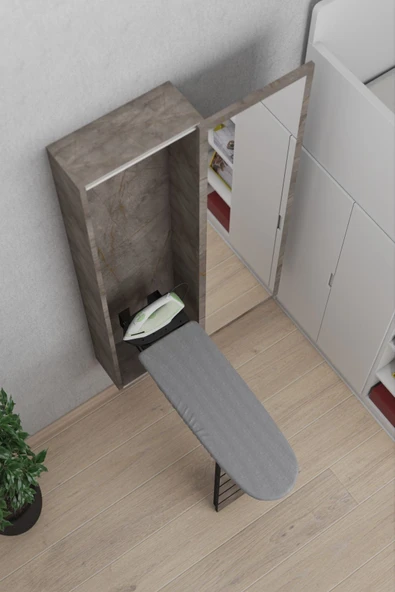 mokaparkavm Ütü Masası Dolaplı Duvara Monte Gri - 3