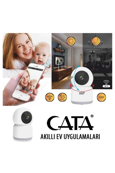 Cata  Ct-4050 360 Derece Dönebilen Akıllı Ip Kamera(FULL HD-1080P)