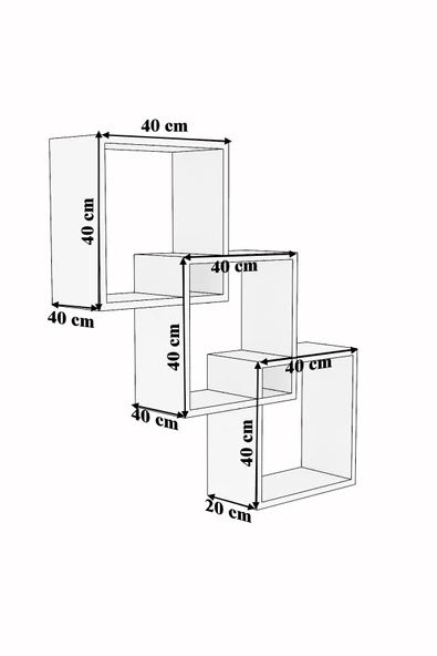 mokaparkavm Mokapark Rafael Dekoratif 3'lü Duvar Rafı Çok Amaçlı Kullanımlı Raf - 5