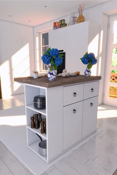 mokaparkavm Mutfak Dolabı Adası Yemek Masası Gıda Dolabı Çok Amaçlı Dolap