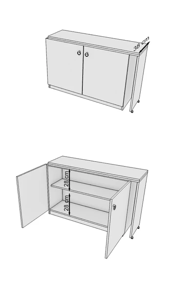 mokaparkavm FLOR ÇOK AMAÇLI DOLAP MUTFAK MASASI ÇALIŞMA MASASI - 5