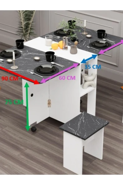 mokaparkavm Bozova Açılır Kapanır Yemek Masası - Resim 5