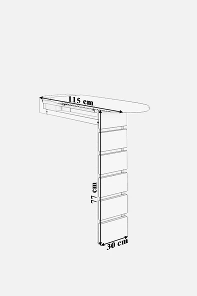 mokaparkavm Ütü Masası Dolaplı Duvara Monte Gri - 6