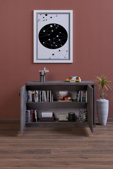 mokaparkavm FLOR ÇOK AMAÇLI DOLAP MUTFAK MASASI ÇALIŞMA MASASI - 4