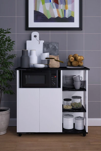 mokaparkavm 2 Kapaklı Çok Amaçlı Şık Mikro Dalga Fırın Dolabı - 2