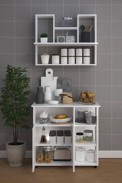 mokaparkavm Angel Çok Amaçlı Ikili Dolap Kapaklı Bölmeli Dolap