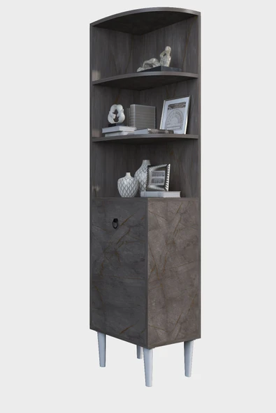 mokaparkavm Dekoratif Köşe Rafı, Çok Amaçlı Raf, Salon Rafı Lukas - 3