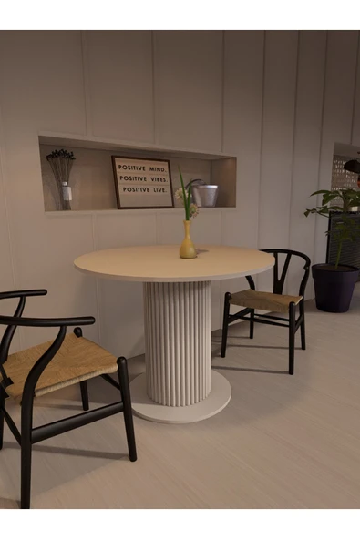 mokaparkavm ANTORYUM YUVARLAK YEMEK MASASI MUTFAK MASASI 90 CM - 3
