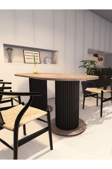 mokaparkavm YEMEK MASASI MUTFAK MASASI OVAL DEKOARATİF KATLANBİLİR