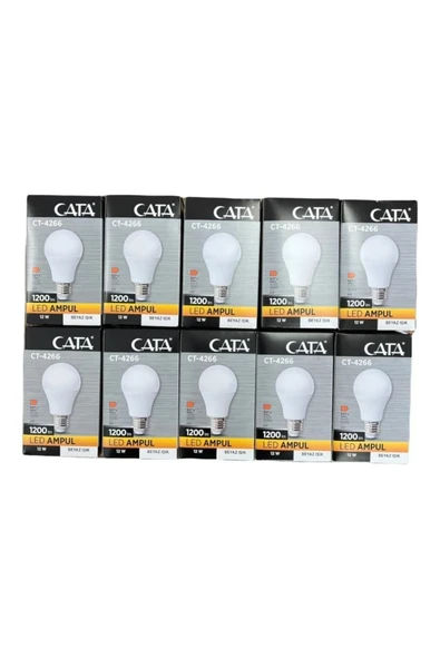 Cata  Ct-4266 12w 6400k (BEYAZ IŞIK) E27 Duylu Led Ampul 10’lu