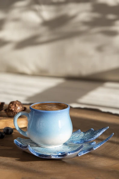 Çınar Handmade Kahve Fincanı Mavi -150 ml.