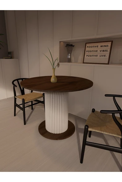 mokaparkavm YUVARLAK MUTFAK MASASI YEMEK MASASI DEKORATİF ŞIK AYAKLI - 3