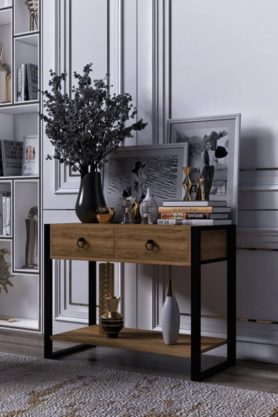 mokaparkavm Mokapark Dekoratif Dresuar Metal Ayaklı Tek Çekmece Antre&hol Dreso - 2