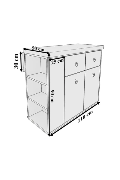 mokaparkavm Mutfak Dolabı Adası Çok Amaçlı Mutfak Dolabı - 5