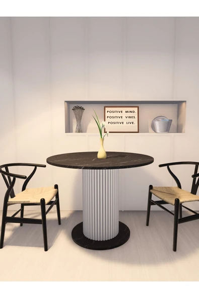 mokaparkavm YUVARLAK YEMEK MASASI MUTFAK MASASI DEKORATİF ŞIK AYAKLI - 2