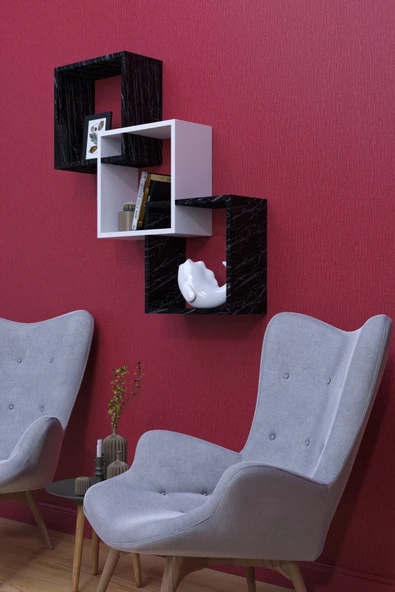 mokaparkavm Mokapark Rafael Dekoratif 3'lü Duvar Rafı Çok Amaçlı Kullanımlı Raf