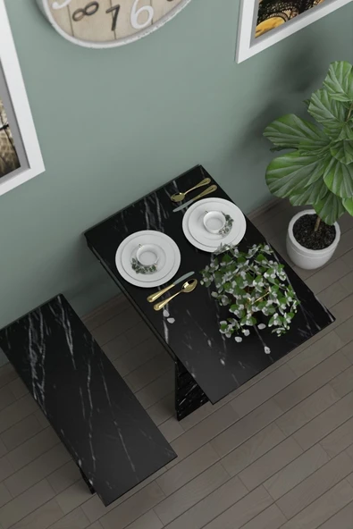 mokaparkavm Begonya Duvara Monte Katlanabilir Tek Tabureli Pratik Yemek Masası Mutfak Masası Balkon Masası - Resim 2