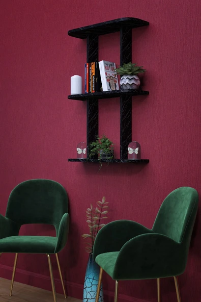 mokaparkavm Dekoratif Duvar Rafı Çok Amaçlı 2 Katlı Raf Rafy - 2